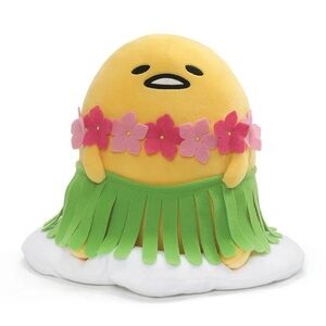 Gudetama | 2013 Gund The Lazy Egg Hula Skirt 9.5" Plush Hawaiian